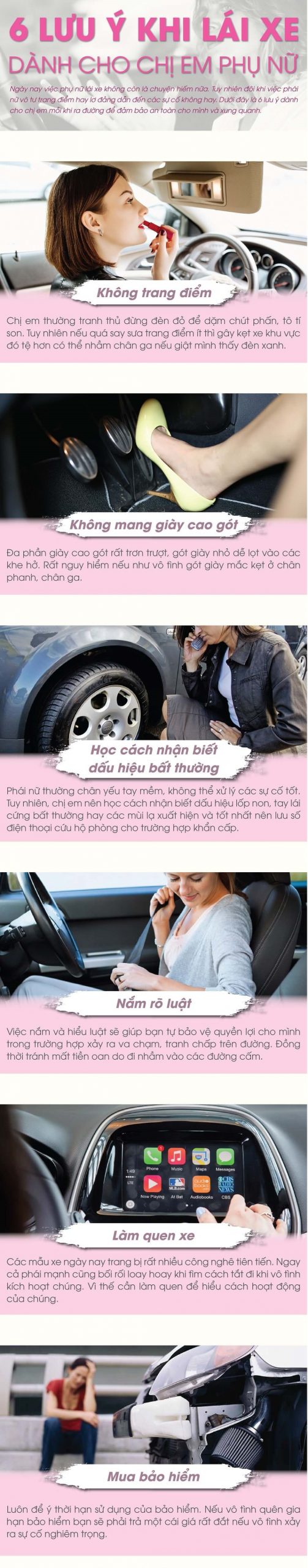 Đại lý Ford tại Đà Nẵng, Những lưu ý khi lái xe dành cho các chị em